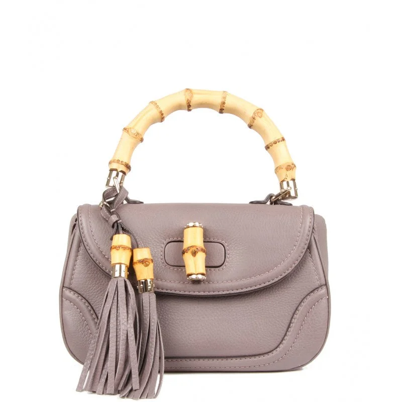 Gucci Purple Libeccio textured leather small handbag