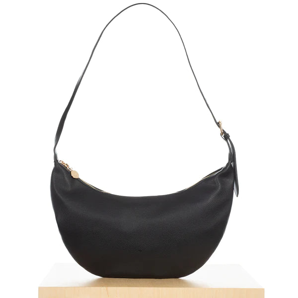 Slouchy Crossbody Bag (Black Pebble)