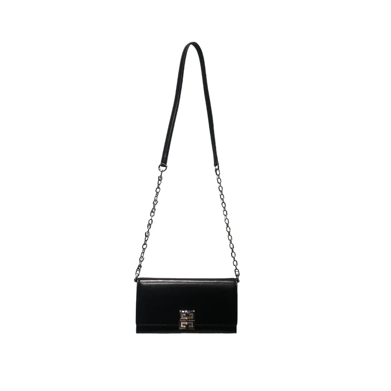 GIVENCHY/Cross Body Bag/Leather/BLK/4G Wallet On Chain