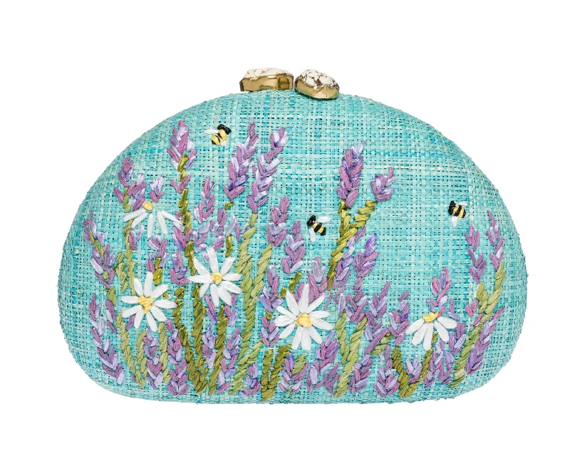 Berna Clutch in Light Blue & Lavender