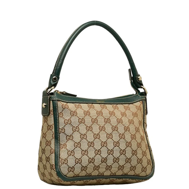 GUCCI Shoulder Bag in Monogram Canvas Beige Green 146244