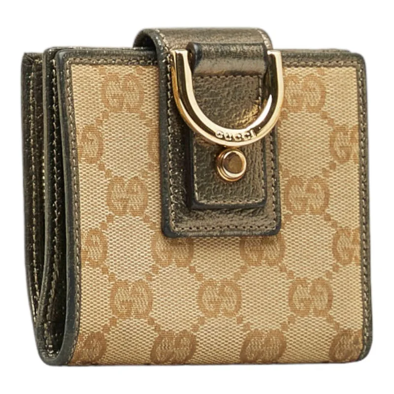 GUCCI Bifold Wallet 154205 Vintage Beige Gold