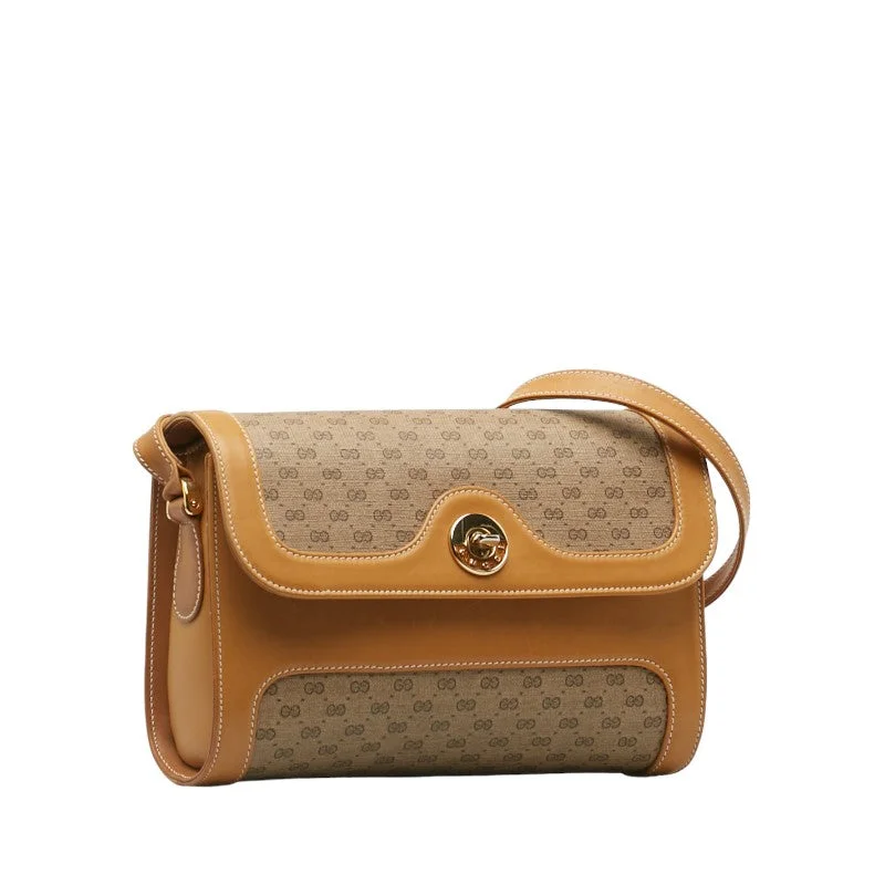 Gucci Micro GG Shoulder Bag 001 256 Beige PVC Leather