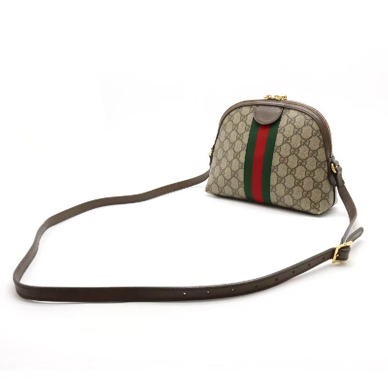 GUCCI Gucci Office GG Spring Shell Line Small Shoulder Bag Posket PVC Leather Beige Moca Brown 499621