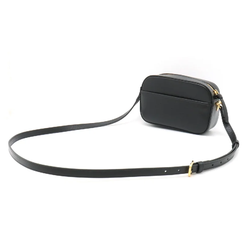 GUCCI Horsebit 1955 Small Shoulder Bag Pocket Pulled Leather Black Black Gold  760196