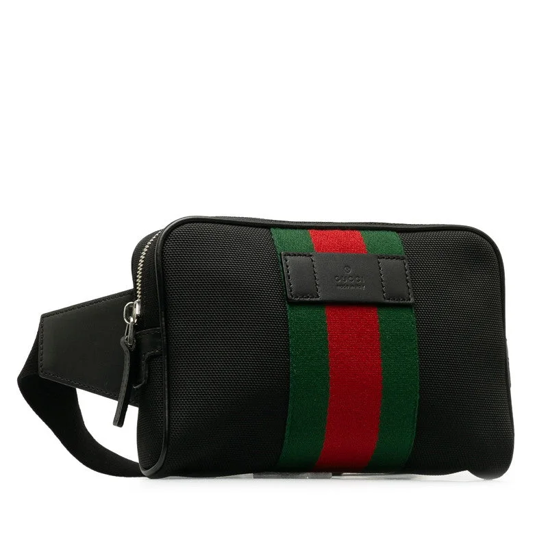 Gucci Shelley Line Body Bag West Bag Shoulder Bag 630919 Black Canvas Leather Men Gucci Gucci West Bag Gucci