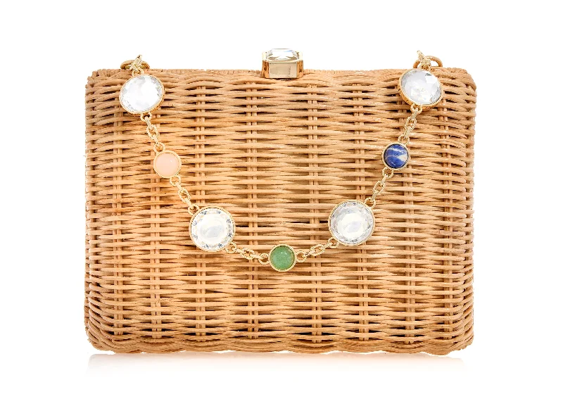 Hailey Basket Clutch with Natural Stones