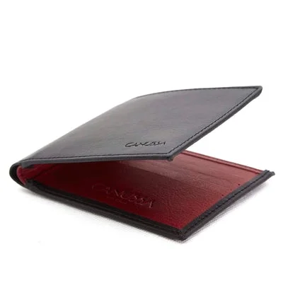 Slim Vegan Wallet in Black/Red from Canussa