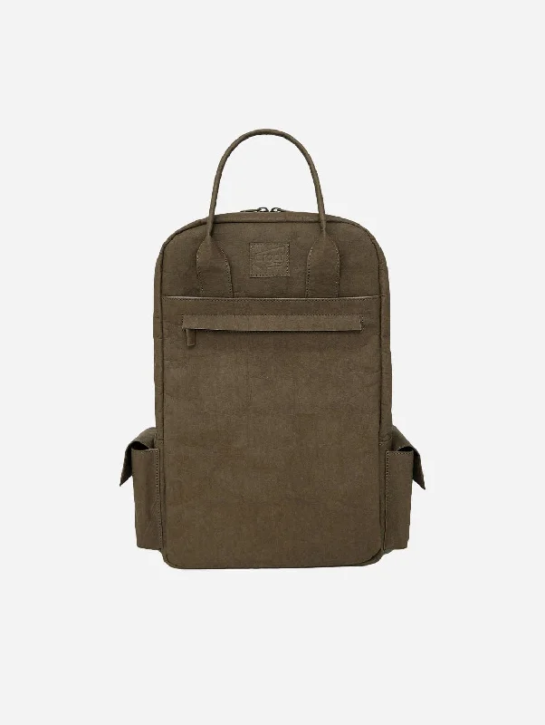 Verlan Vegan Leather Wood Backpack | Olive