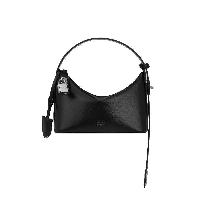 Mini Silver Black Hobo Bag