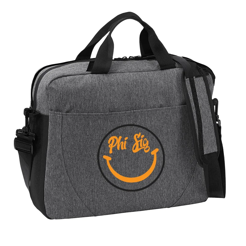 Greek Messenger Bag, Smiley Face Design - BG318 - CAD