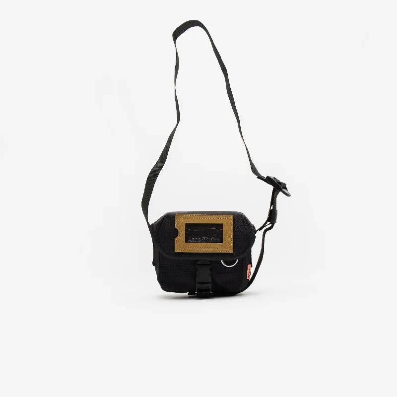 Nylon Messenger Bag in Black