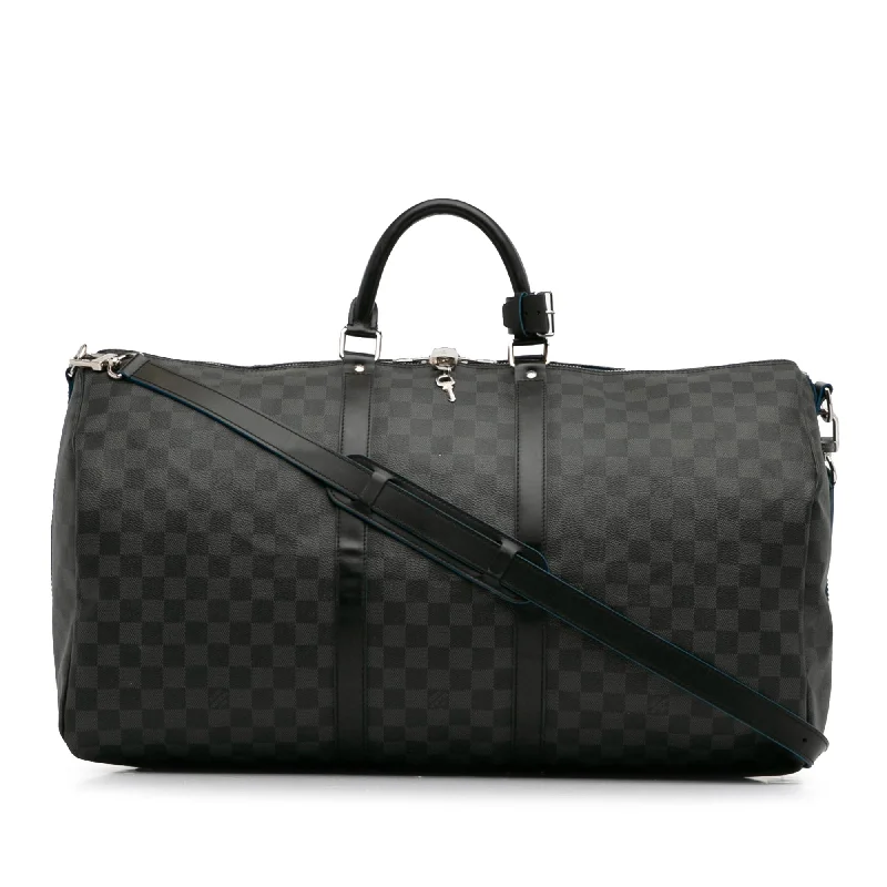 Black Louis Vuitton Damier Graphite Keepall Bandouliere 55 Travel Bag