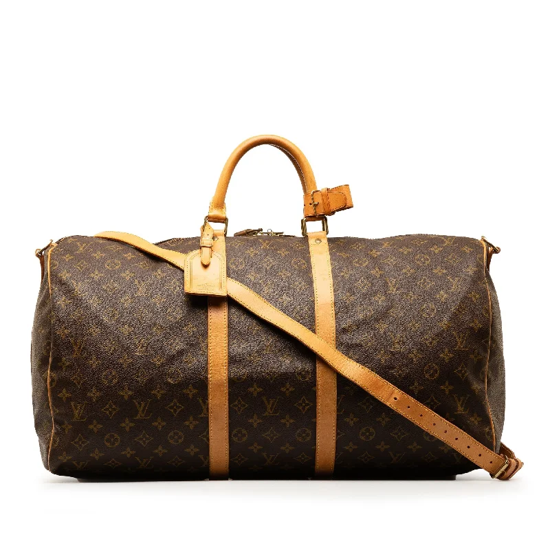 Brown Louis Vuitton Monogram Keepall Bandouliere 55 Travel Bag