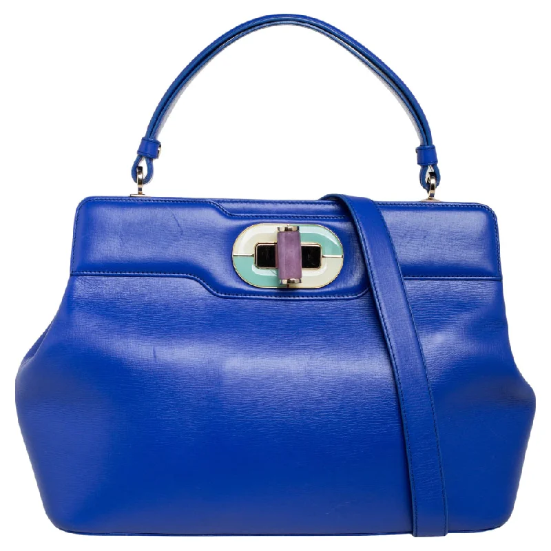 Bvlgari Leather Isabella Rossellini Top Handle Bag