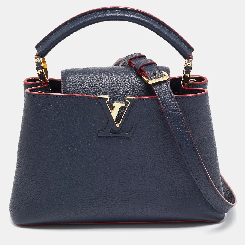 Louis Vuitton Marine/rouge Taurillon Leather Capucines Bb Bag..