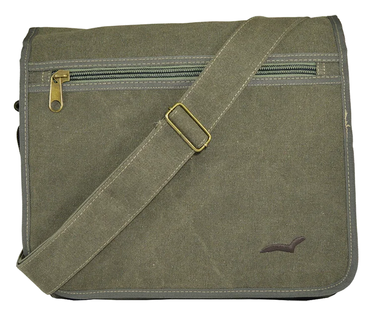 Army Green Canvas Heavyweight Messenger Bag