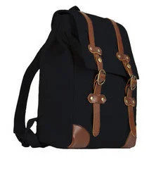 Black Vintage Canvas & Leather Backpack Unisex