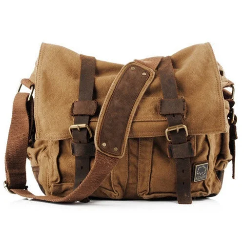 Brown Military Style Messenger Bag - Larger Version