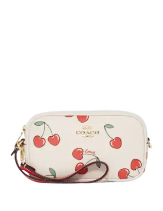 Coach Jamie Wristlet With Heart Cherry Print