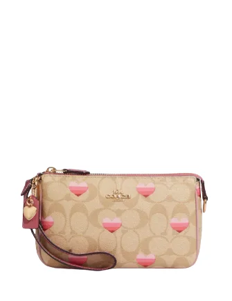 Coach Nolita 19 In Signature Canvas With Stripe Heart Print