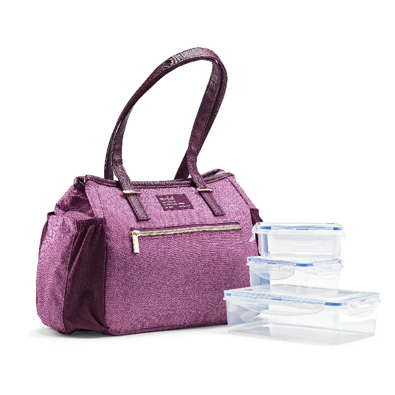 Copley Lunch Bag, Plum Tweed