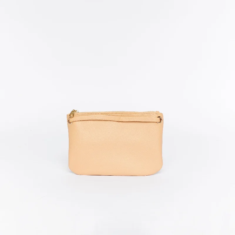 Mini Florence Latte Leather Crossbody Wallet