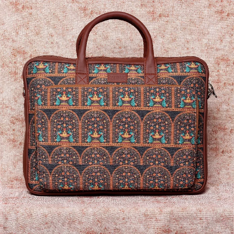 Royal Indian Peacock Motif Laptop Bag