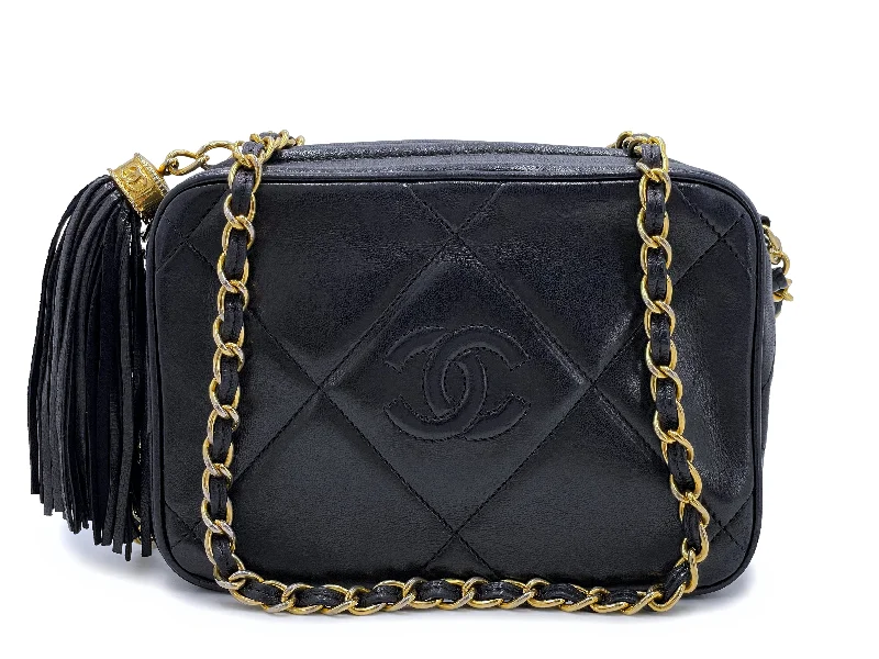 Chanel Vintage Mini Camera Case Bag 1987 24k GHW Black Lambskin SUY