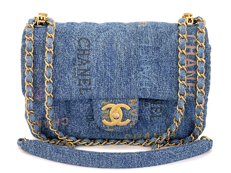 Chanel Blue Denim Mood Rectangular Mini Flap Bag GHW 00Q