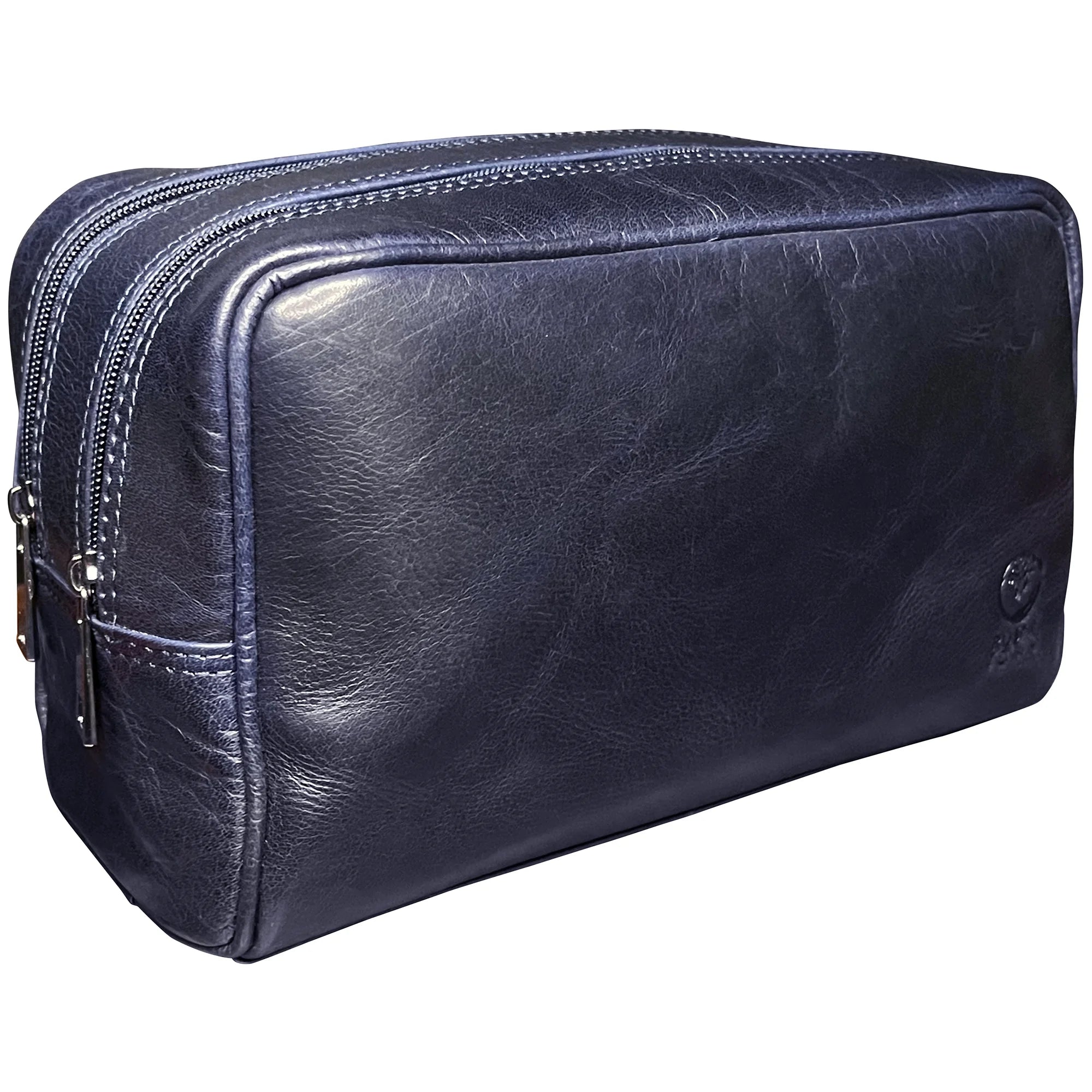 Johnny Men's Leather Travel Dopp Kit (Oxford Blue)