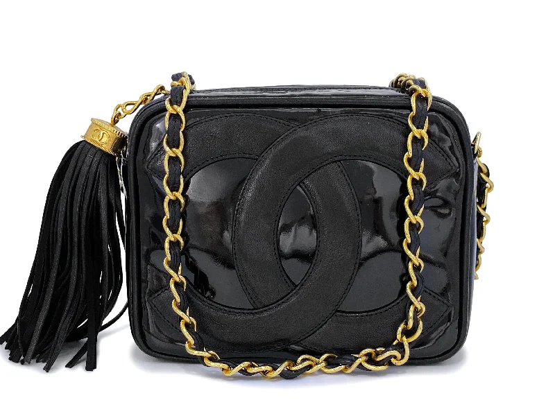 Pristine 1988 Chanel Vintage Black Mini Camera Case Giant CC Bag 24k GHW