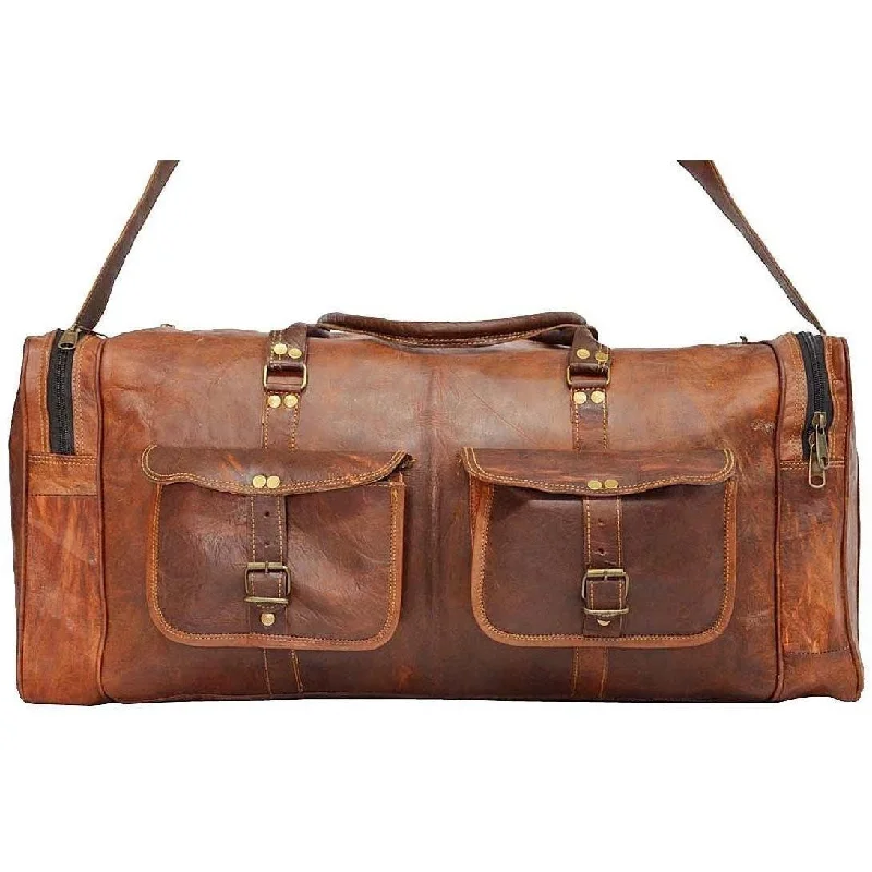 Smart and User-Friendly Vintage Handmade Leather Duffle Bag