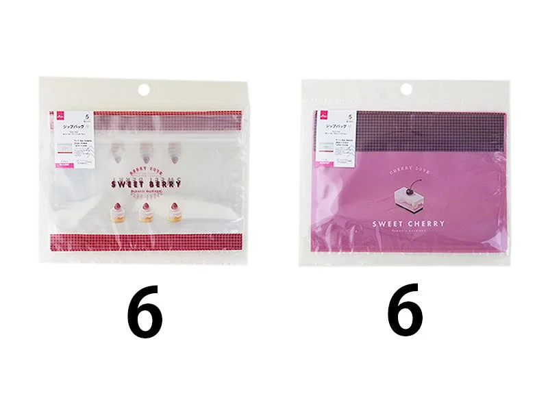 Zipper Bags Berry Cake 7.87in x 5.43in 5pcs