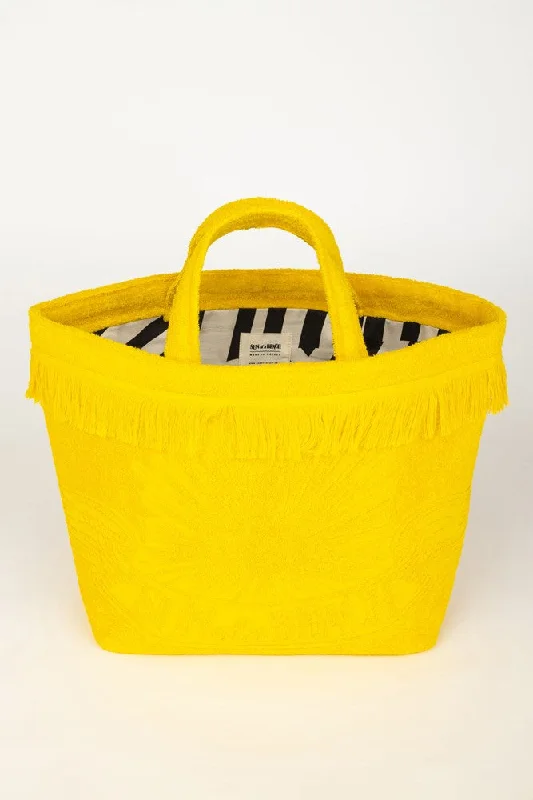 Athens Tiles Super Yellow | Oversized Beach Bag