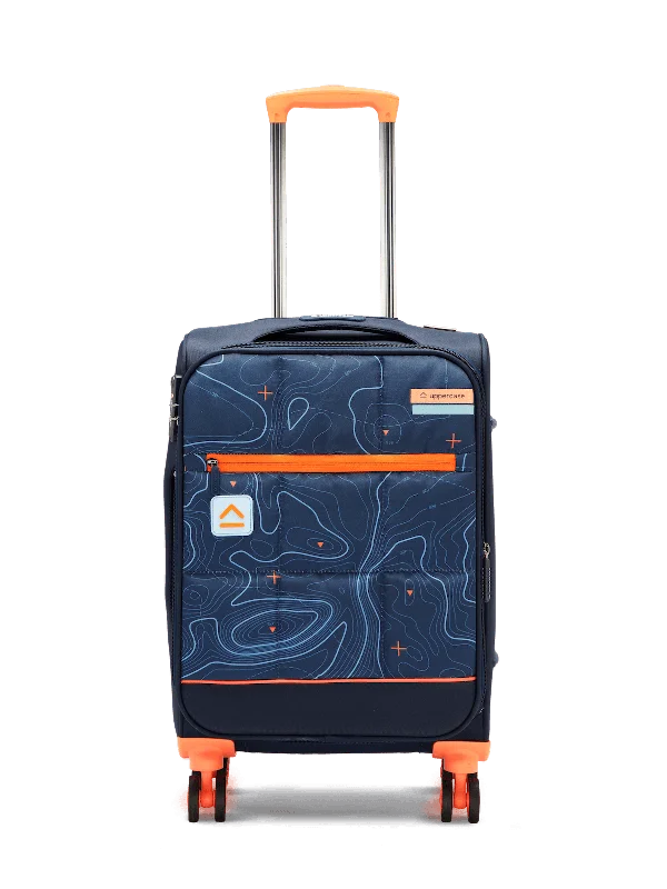 uppercase Topo Small Cabin 57cms TSA Lock 8 Wheels Soft Trolley Bag Blue