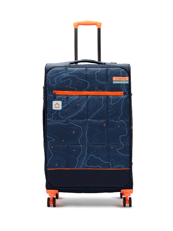 uppercase Topo Large Check in 77cms TSA Lock 8 Wheels Soft Trolley Bag Blue