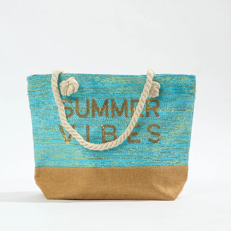 Trendy Beach Bag - Turquoise