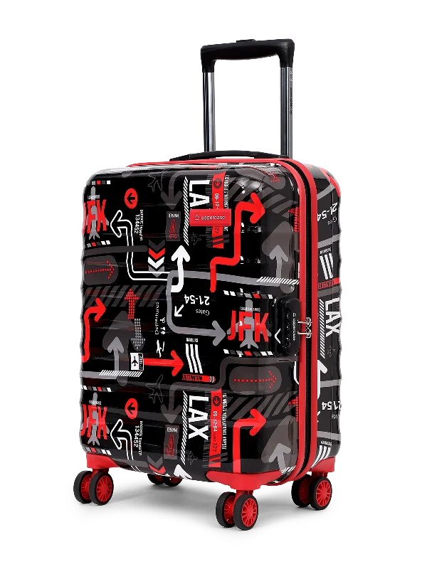 uppercase JFK Small Cabin 56cm Combination Lock 8 Wheels Hard Trolley Bag Black