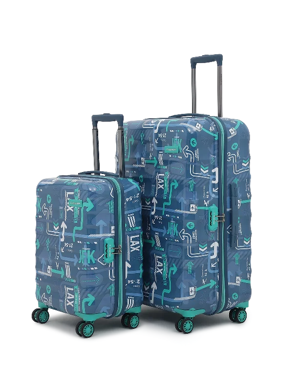 uppercase JFK Check-in Combination Lock Hard Trolley Set of 2 M+L Denim Blue