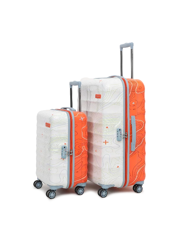 uppercase Topo Cabin n Check-in TSA Lock Hard Trolley Set of 2 S+L Orange n White