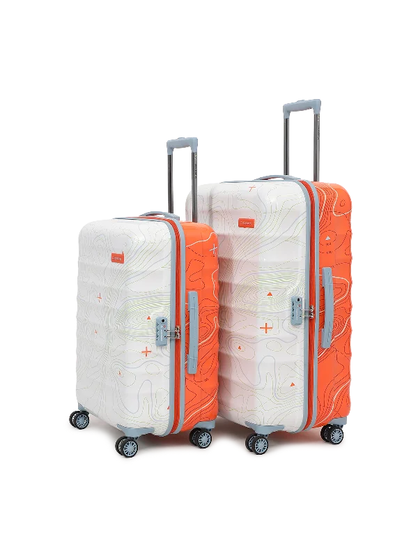 uppercase Topo Cabin n Check-in TSA Lock Hard Trolley Set of 2 S+M Orange n White